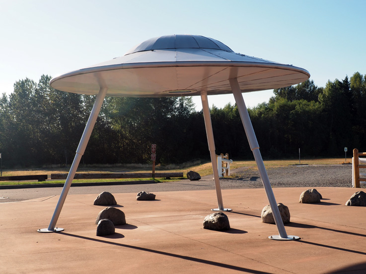 Spotted on the Roadside: …A flying saucer? You mean the kind from up there?